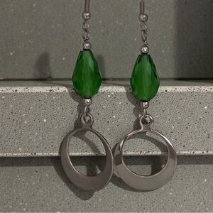 Green and Steel Earrings